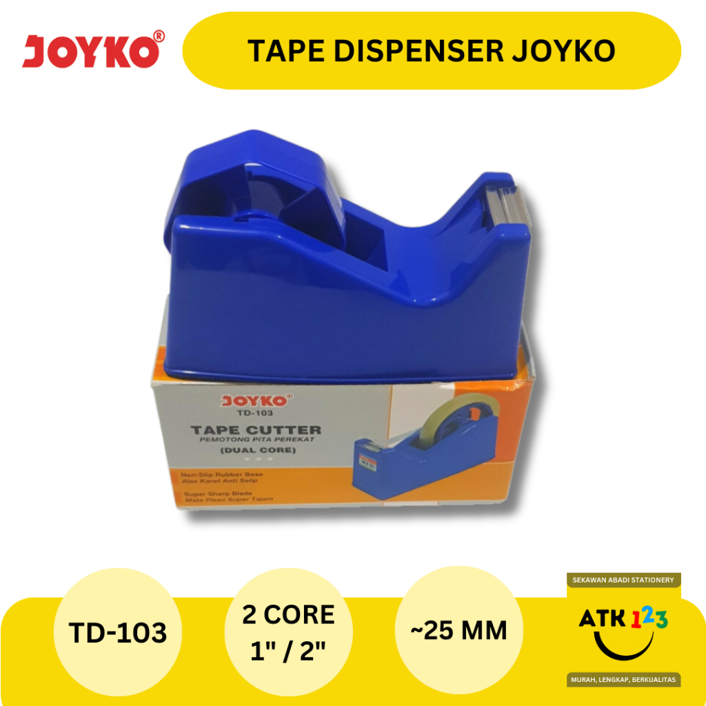 

Tape Dispenser / Tempat Isolasi Roll Kecil Merk Joyko TD-103