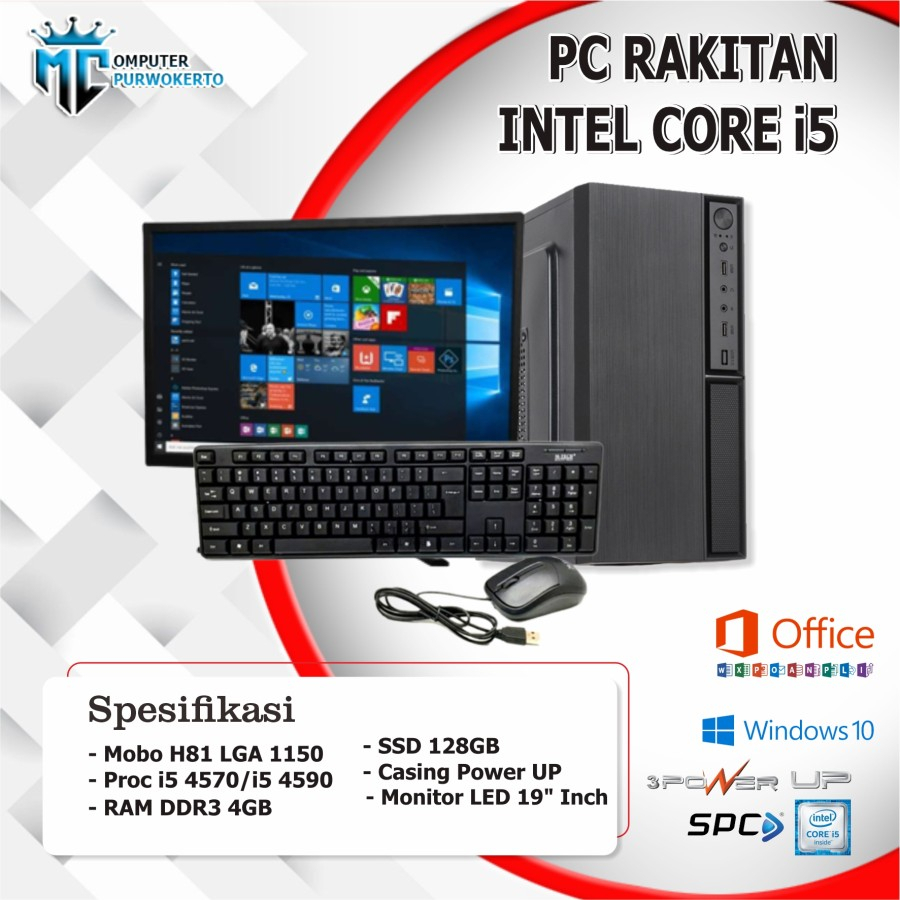 Komputer PC Rakitan H81 Core i5 Lengkap Admin/Edit/Game Siap Pakai