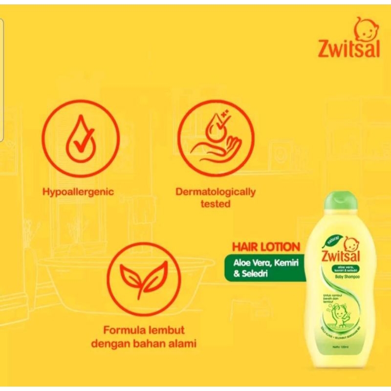 Zwitsal Baby Hair Lotion Perawatan Rambut Bayi Aloevera Kemiri Seledri 100 ml