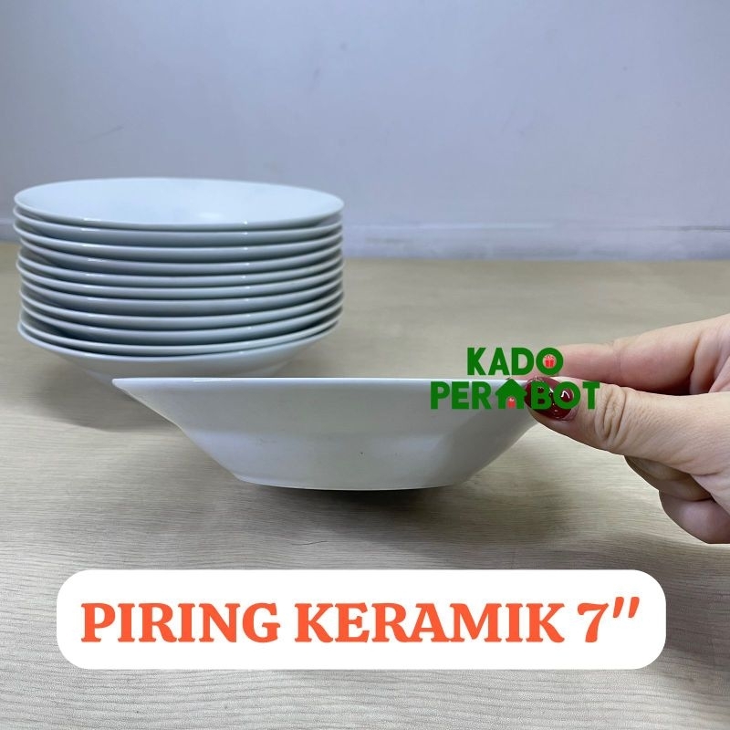 piring keramik polos 7inch - piring lauk polos - piring keramik