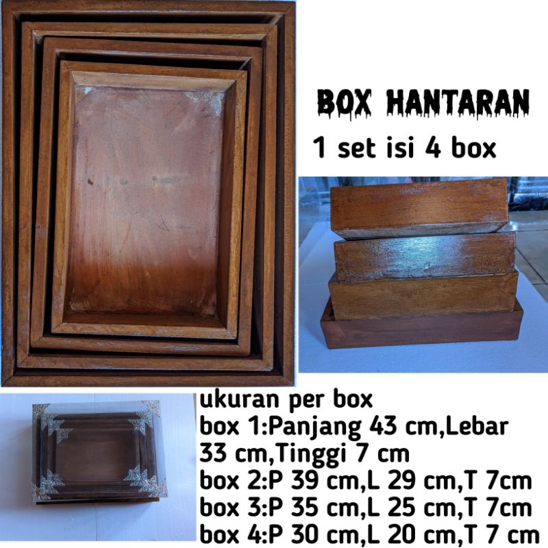 

TERMURAH paket 4 pcs kotak seserahan kayu DIJAMIN