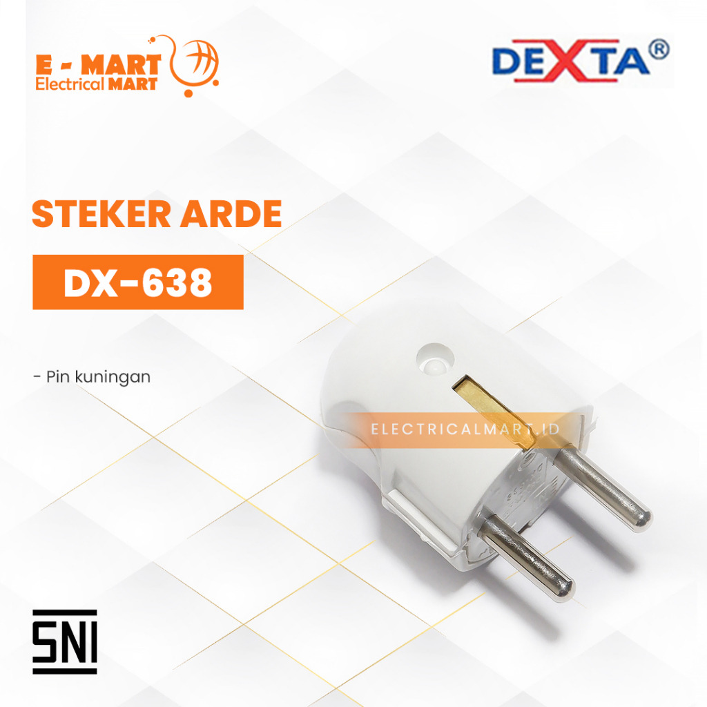 Steker arde / Steker bulat/ Colokan Dexta Arde Putih MURAH BERKUALITAS DX-638 Kuningan SNI