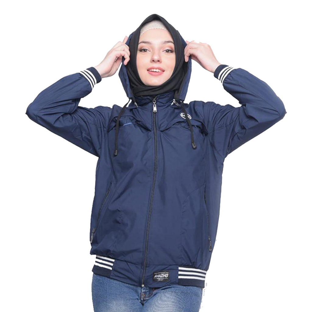 Justrue Jaket Wanita Polos Navy