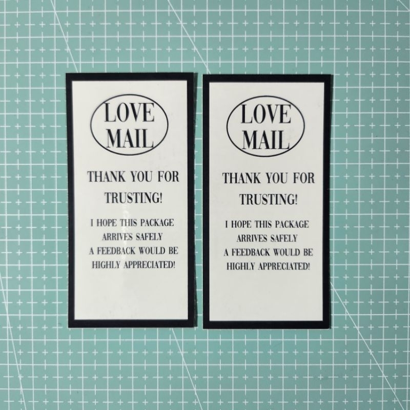 

[10 PCS] STICKER SEAL LOVE MAIL KPOP THANK YOU (5cm x 10cm) SEGEL BOX SEALER CUTE AESTHETIC PAKET STIKER K-POP