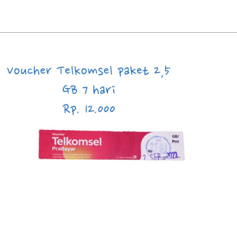 voucher paket data 7 hari Telkomsel 2,5 GB