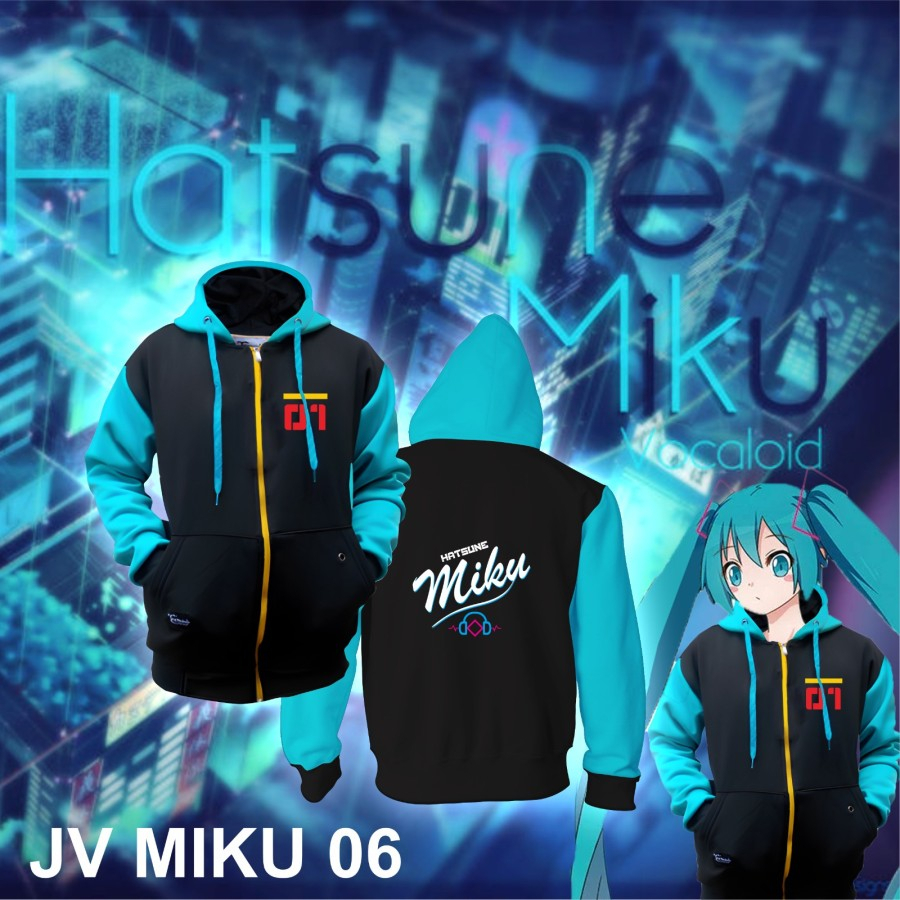 Vocaloid Game Project Diva Colorfull Stage Hatsune Miku Jacket Hoodie Custom Satuan Sablon Semi Cosp