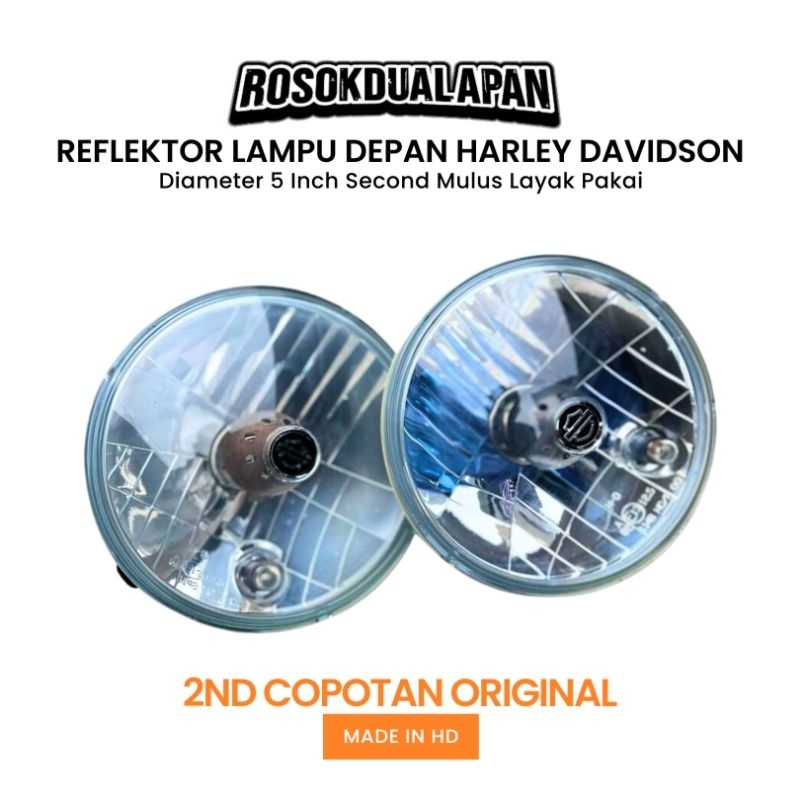 Reflektor Lampu Depan Copotan Moge Harley Davidson HD Sportster Diameter 5.75 Inch Second Original