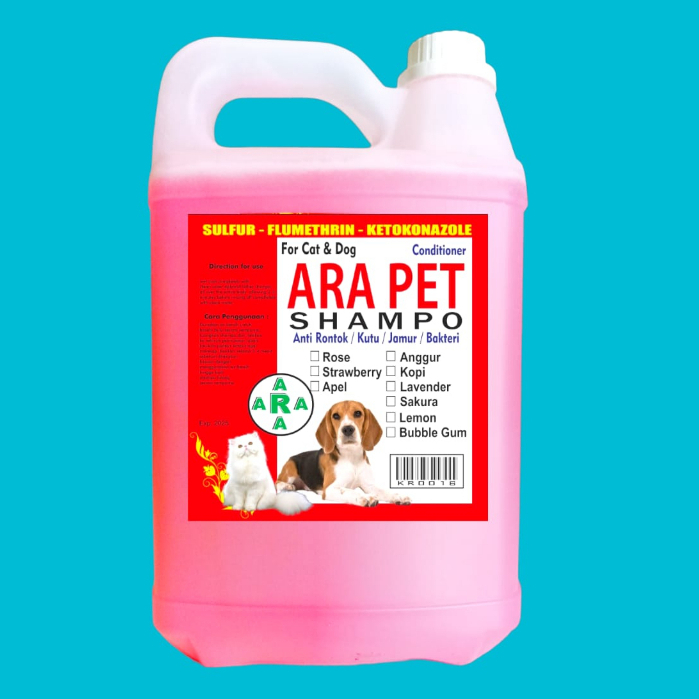 SHAMPO KUCING ANJING 5 LITER SAMPO SULFUR ANTI KUTU/JAMUR/SCABIES/BAKTERI/RONTOK