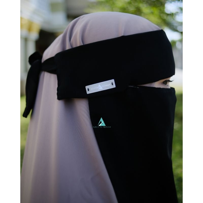 Niqab Poni Pulldown Alivia Muslimah Sifon silk Jetblack