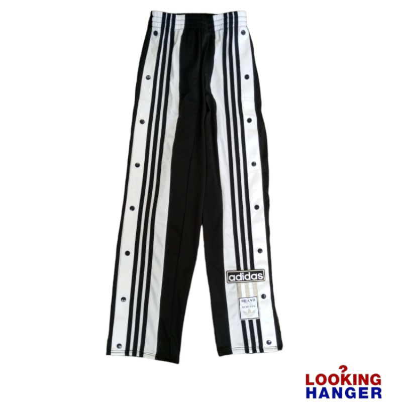 Celana Training Adidas Originals Black Pink Reborn Trackpants Women Unisex Side Button Kancing AdiBr