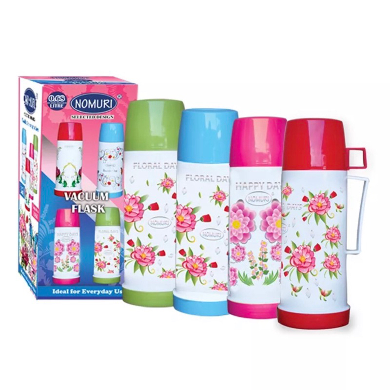 Nomuri Termos Air Panas Dingin Vacuum Flask Motif Flora - 1 Liter