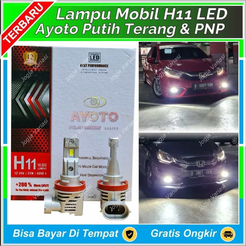 LAMPU KABUT FOGLAMP AYOTO H11 PUTIH & KUNING SINAR SUPER TERANG AWET HEMAT DAYA TEMBUS KABUT HUJAN J