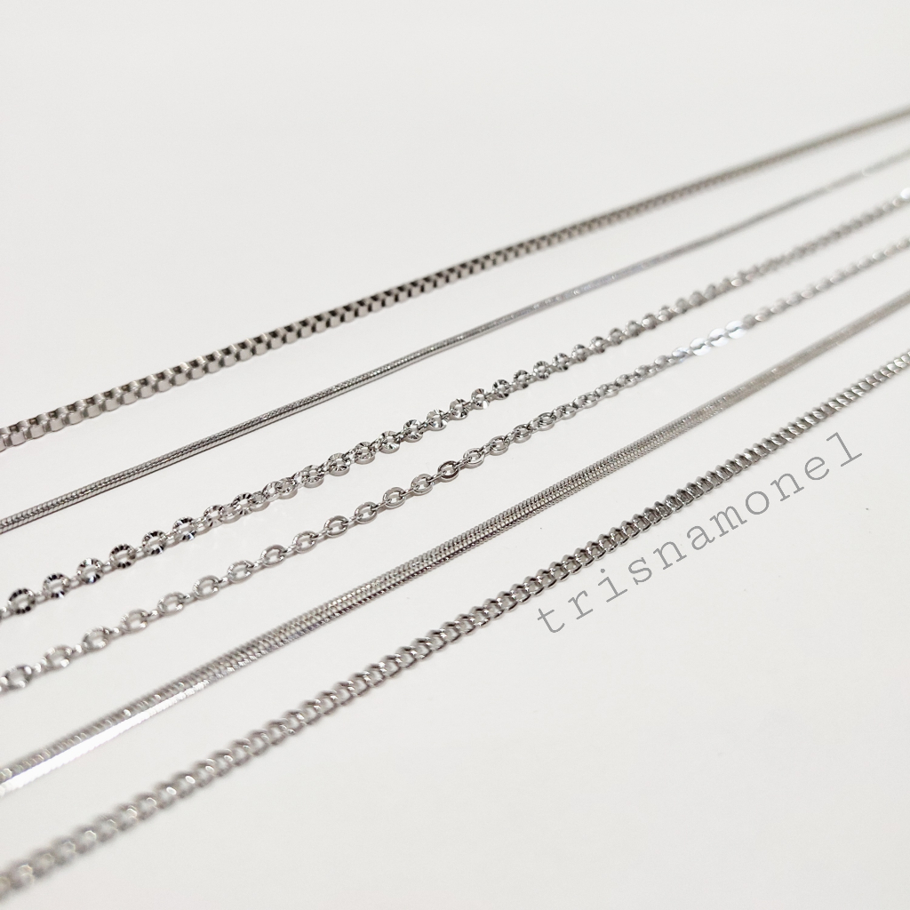 ANTI KARAT !!! kalung titanium liontin diamond motif bulat