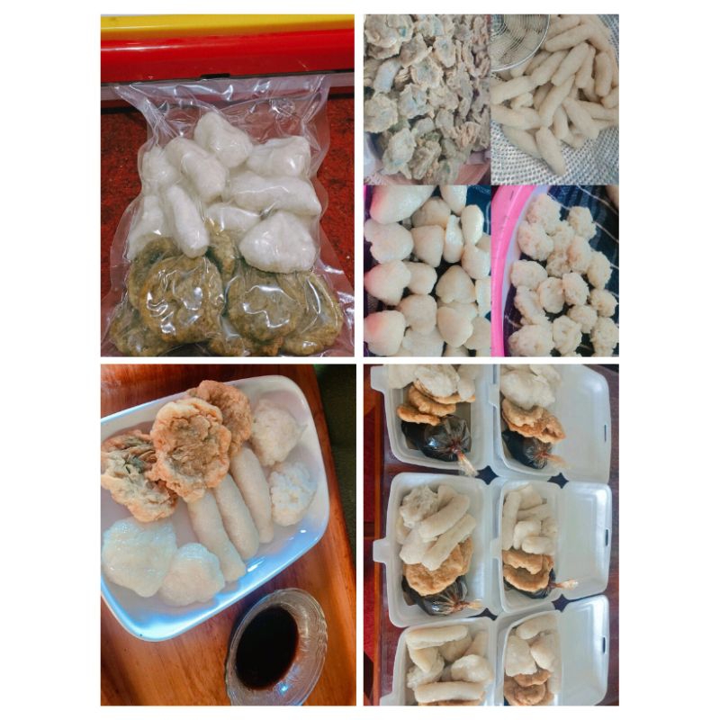 

Pempek Campur Biasa Frozen / Vacum isi 10 bh campur per pcs (telor, lenjer, kulit, keriting) Pempek Cek heppy