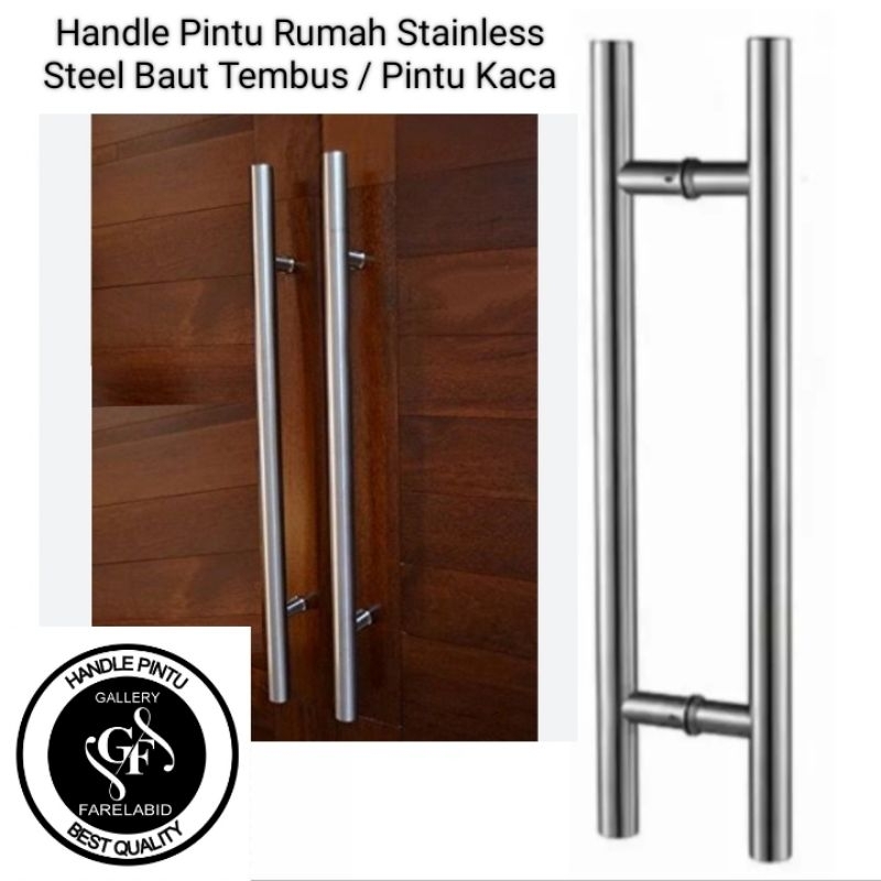 Handle Pintu Kaca 100 Cm Gagang Pintu Alumunium Baut Tembus 1 Meter Pegangan Pintu Stainless Steel 80 Cm Tarikan Pintu Rumah 60 Cm Penarik Pintu 45 Cm