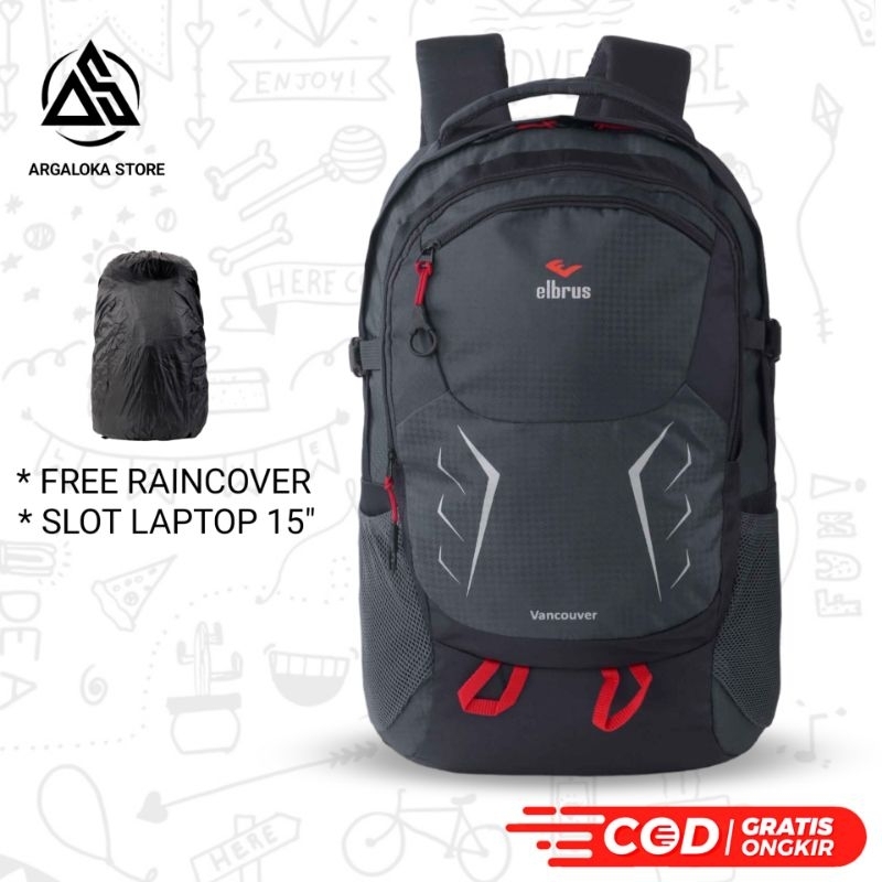 Tas Ransel Pria Punggung Backpack Laptop Cowok Kerja Kuliah Sekolah 59% 25 Liter Free Bag Cover 19 BACKPACK