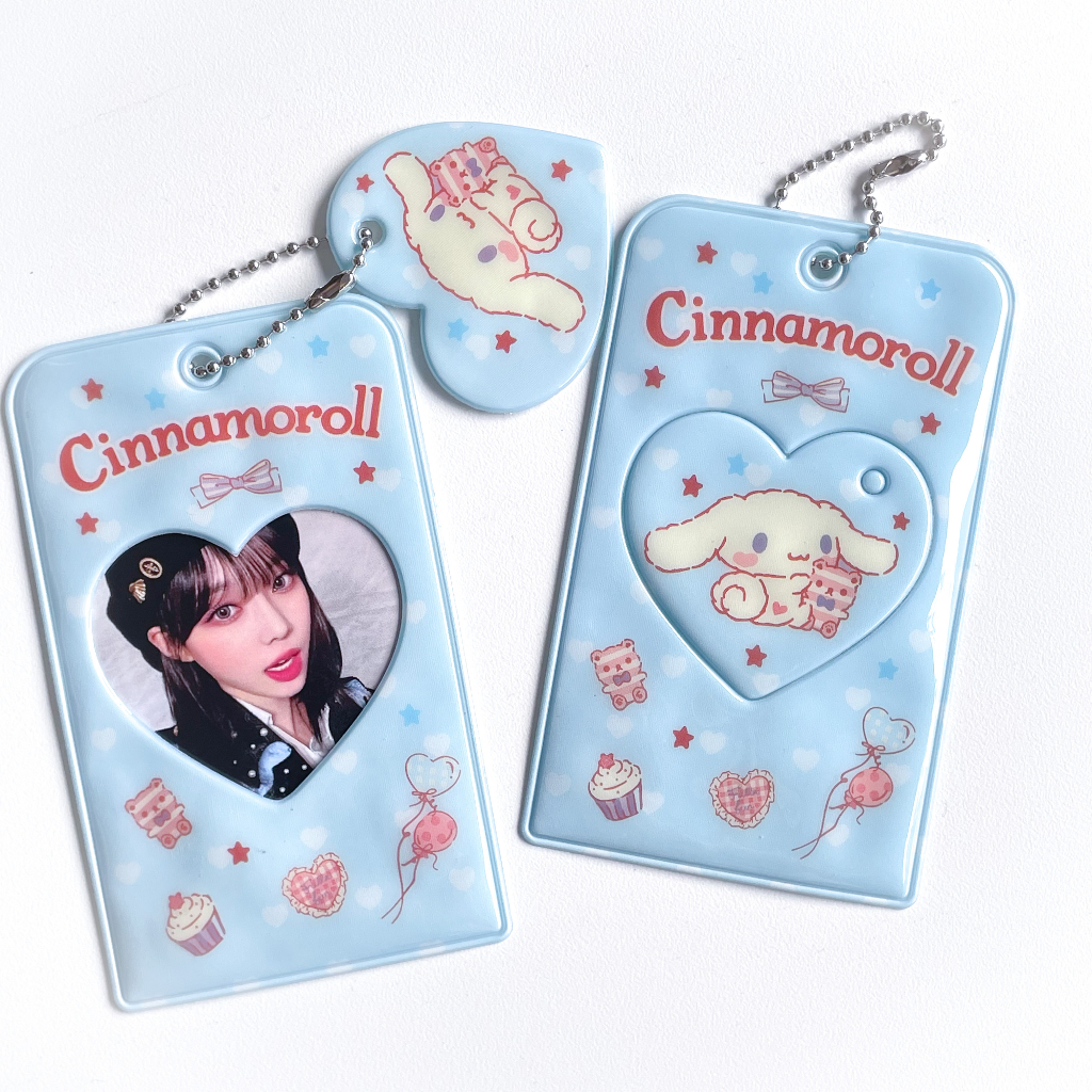 (Ready) Photocard Holder PC PVC Cinnamoroll biru / Tempat Kartu Gantungan