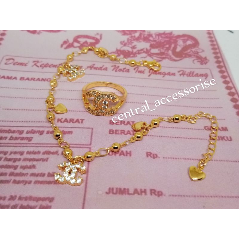 GEALNG TANGAN TITANIUM ASLI ANTI LUNTUR BONUS CINCIN