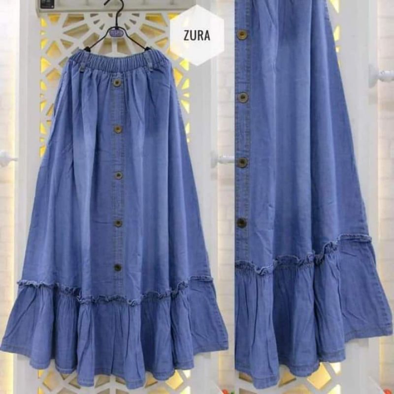 rok jeans - rok jeans wanita terbaru - rok jeans dewasa - rok jeans jumbo - rok jeans susun polos - 