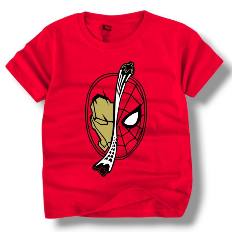 BAJU Kaos Distro Anak LAKI LAKI SUPERHERO IRONMAN MERAH Bisa COD TERMURAH