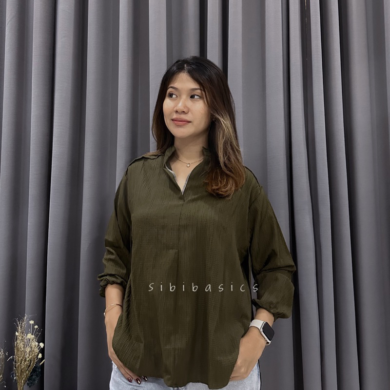 SIBIBASICS - Blouse Wanita Lady Crush Premium Jumbo LD 120 Korean Style Kemeja Oversize Kekinian