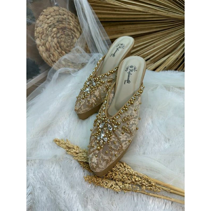 Sepatu wedding pesta Cantik Alena nude 9cm tahu