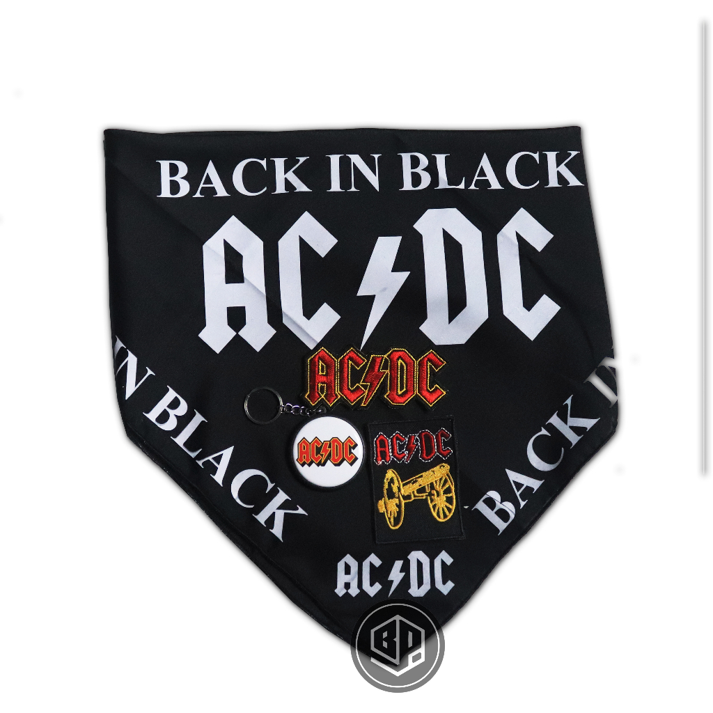 BANDANA SLAYER/ SCRAF SATU SET PATCH BORDIR ACDC