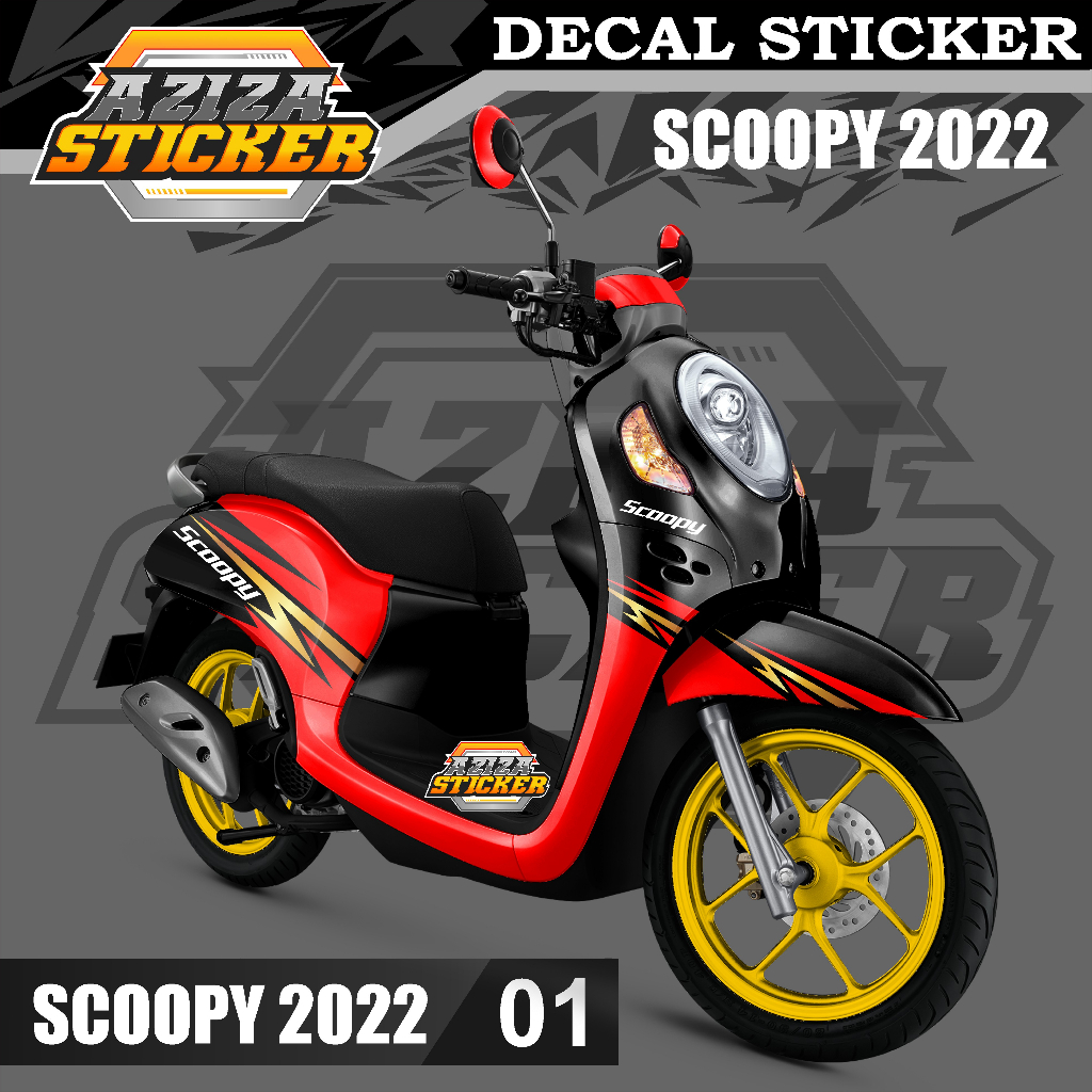 Aziza Sticker - Decal Stiker Scoopy Full body 2021 2022 - Dekal Stiker Scoopy yang lagi viral desain