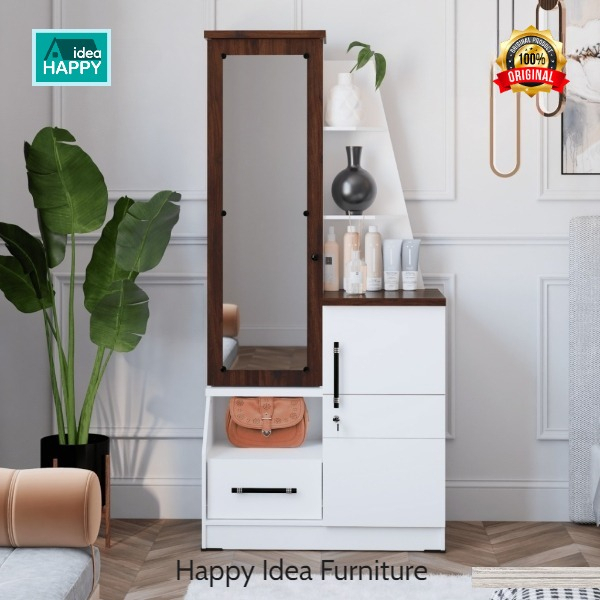 𝗛𝗮𝗽𝗽𝘆 𝗜𝗱𝗲𝗮 - Meja Rias Minimalis Elegan Mewah / Meja Make Up / Meja Skincare Antares DT 01 Ayana Mar