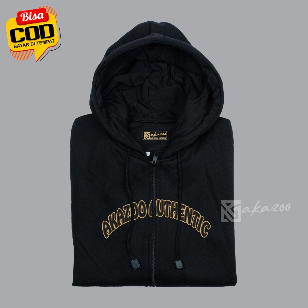 JAKET RESLETING pria distro jumbo akazoo warna hitam GUNUNG KUDAKI sablon depan blakang