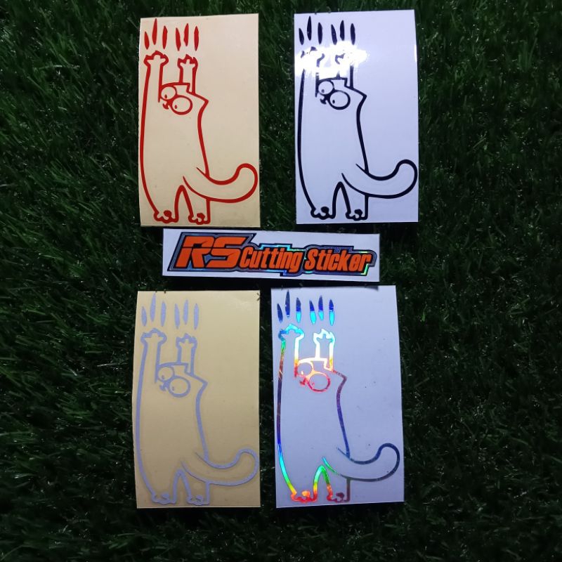STICKER KUCING LUCU BODY MOBIL, MOTOR STICKER KUCING CAKAR