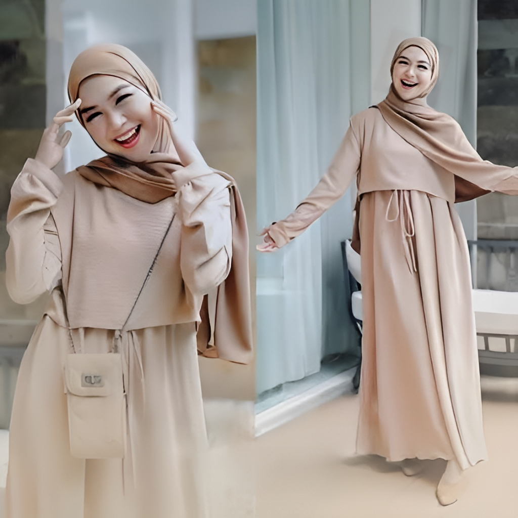 BAJU GAMIS WANITA DRES ZAFINA BAHAN KATUN POLY GAMIS POLOS