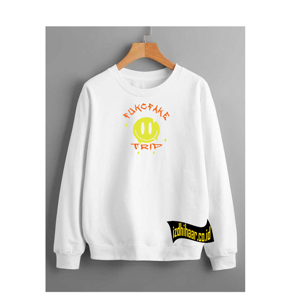 Sweatshirt Crewneck FUFAK Sweater Basic Pria &amp; Wanita Size M- XXL