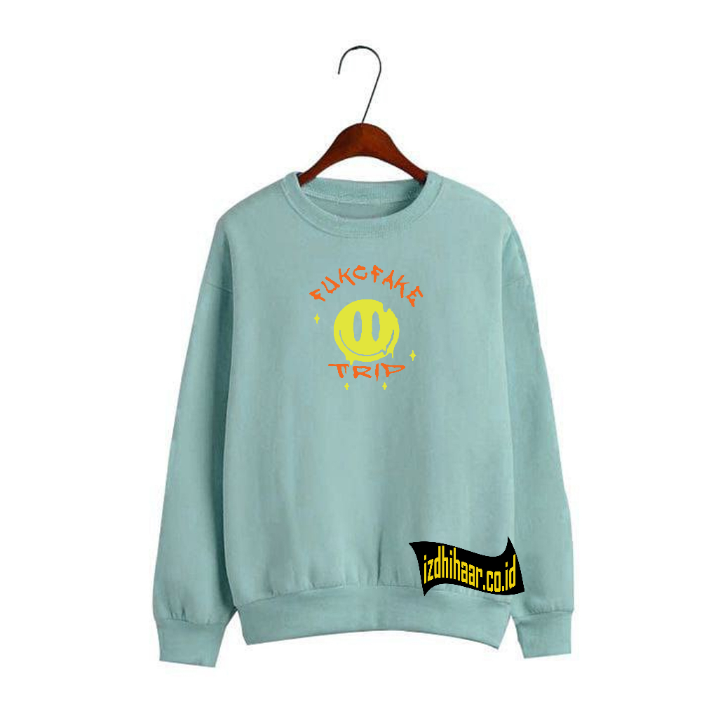 Sweatshirt Crewneck FUFAK Sweater Basic Pria &amp; Wanita Size M- XXL