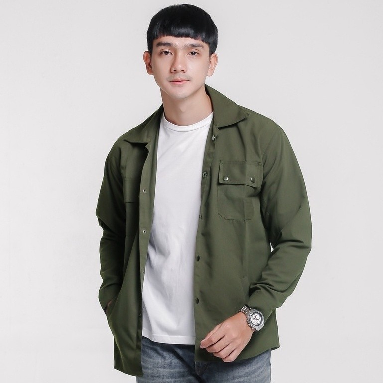 Justrue Jaket Semi Parka Pria Army