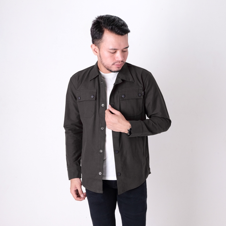 Justrue Jaket Semi Parka Pria Hitam