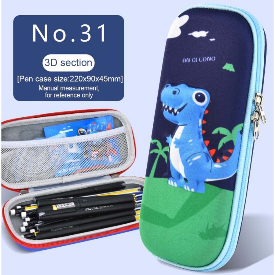 TEMPAT PENSIL 3D ANAK SEKOLAH KARAKTER PEN PENCIL CASE 3D TIMBUL BAHAN EVA ANTI AIR