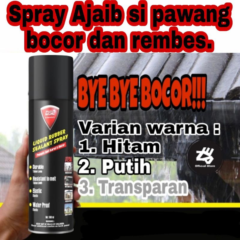 DSC Spray Waterproof pelapis anti bocor, anti karat, anti korosi, peredam mobil 500ml - Rubber sealant spray 500ml