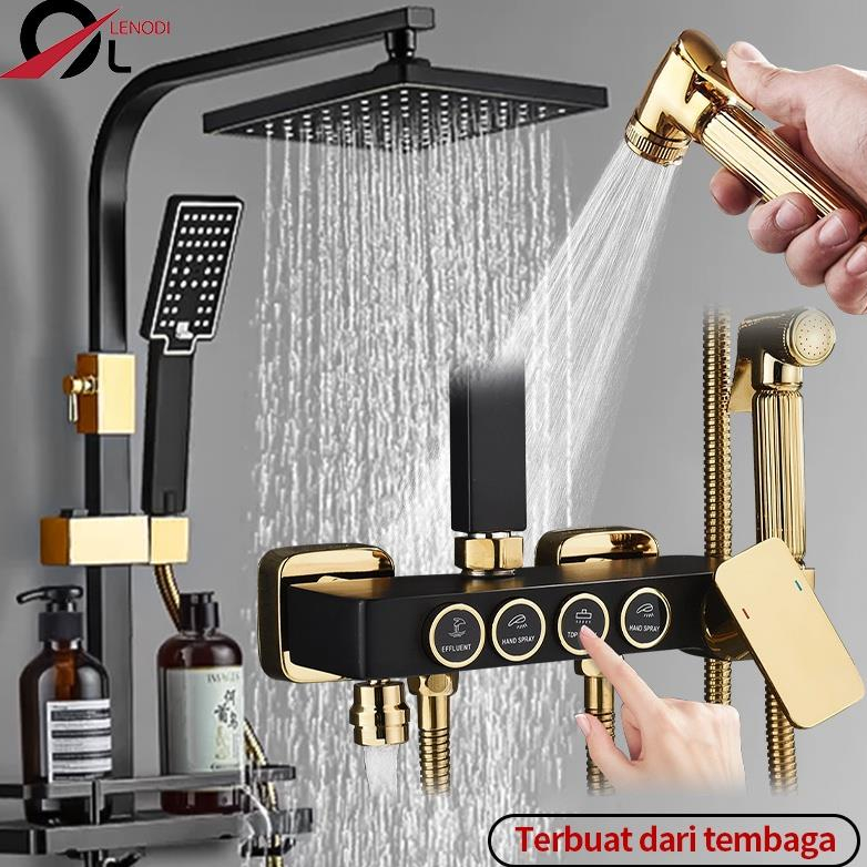 Shower set 4 Fungsi Panas-Dingin Dengan Faucet / set sower kamar mandi tembaga lengkap / Sprayer Faucet Panas Dan Dingin Set Kamar Mandi