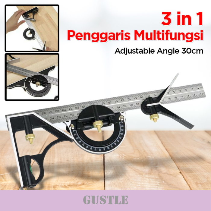 

SILVERLINE - 3 in 1 Penggaris Multifungsi Adjustable Angle 30cm / Penggaris Serbaguna 3 in 1 Terbaik Termurah Original