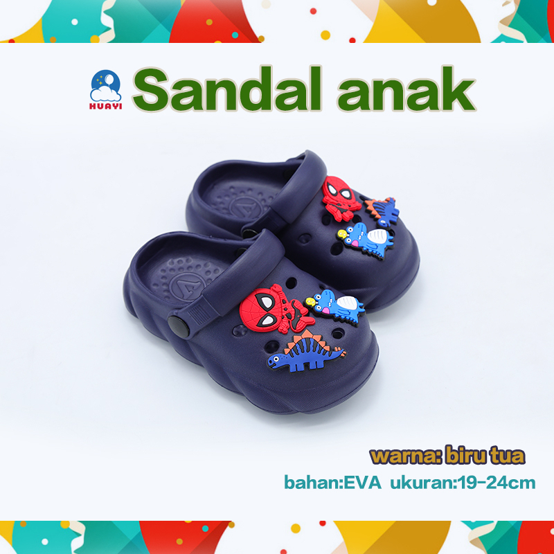 MODEL 710L  baru barang Sandal anak laki-laki sama baby hadiah ulang tahun bahan EVA crocs anak no19-24 putih pucat warna krem hitam biru laut pink hijau Pengembalian gratis