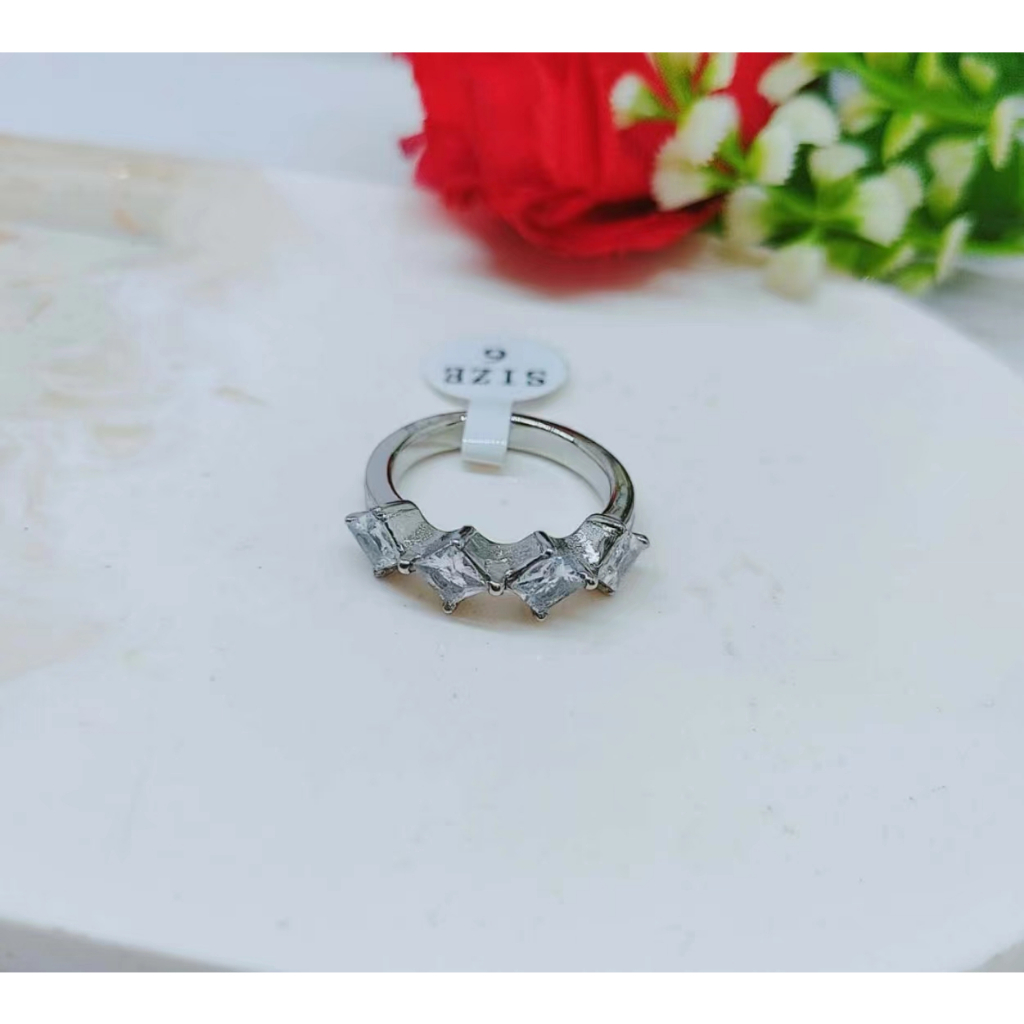 Cincin Titanium Anti Karat Permata Perhiasan Fashion R118/119