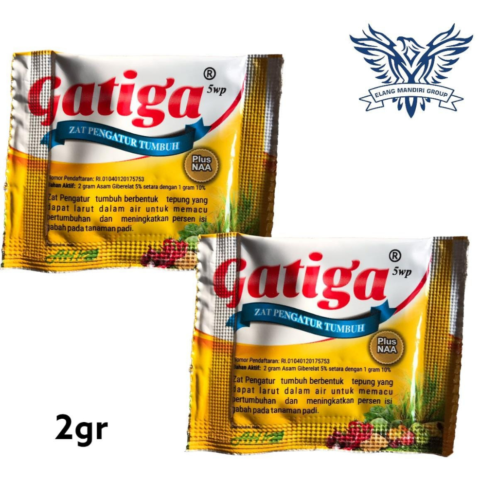 Gatiga 5 WP 2 GR Hormon GA3 Giberelin Acid ZPT Asam Giberelat Kemasan Sachet Pembesar Buah Anggur Padi Sayur Gibgro