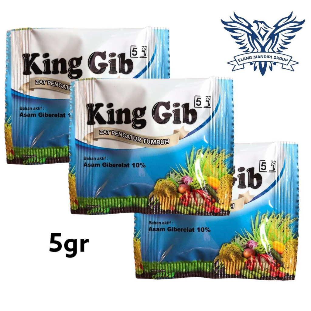 King Gib 5 GR Kinggib Zat Pengatur Tumbuh Tanaman Hormon Giberelin Acid Asam Giberelat GA3 Buah Anggur Padi Sayur Gibgro
