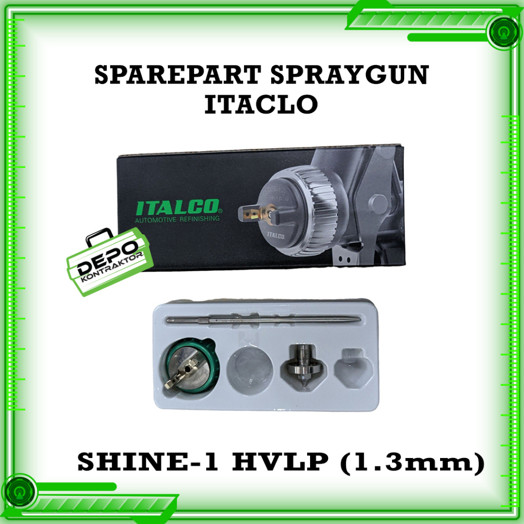 Fluid Nozzle Set Sparepart Spraygun Shine 1 HVLP 1.3 mm Nozzle Set