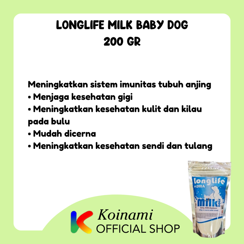 LONGLIFE MILK BABY DOG @ 1 pcs 200gr biru / raid all / susu anak anjing / hewan / pet