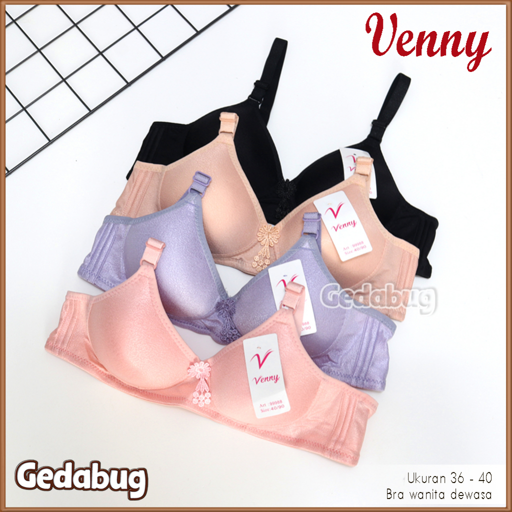 BRA BH Venny 99988 | Bra wanita dewasa Busa tanpa Kawat Super Soft Cup AB | Gedabug