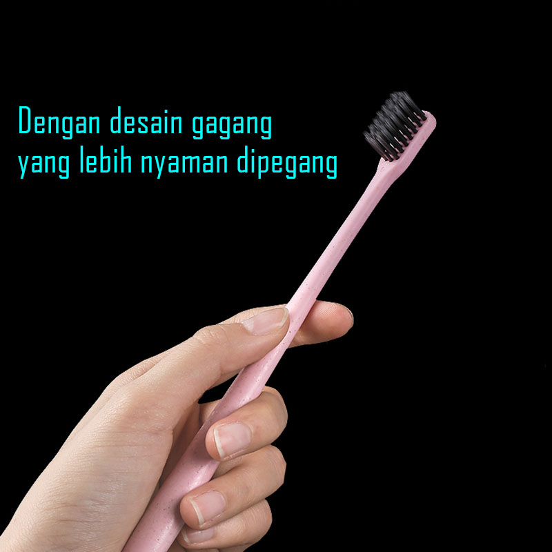 Sikat Gigi Isi 4PCS warna pastel  Dengan Bulu Halus dan Lembut Cotton Toothbrush Double Care Sensitive WHFURNITIRE