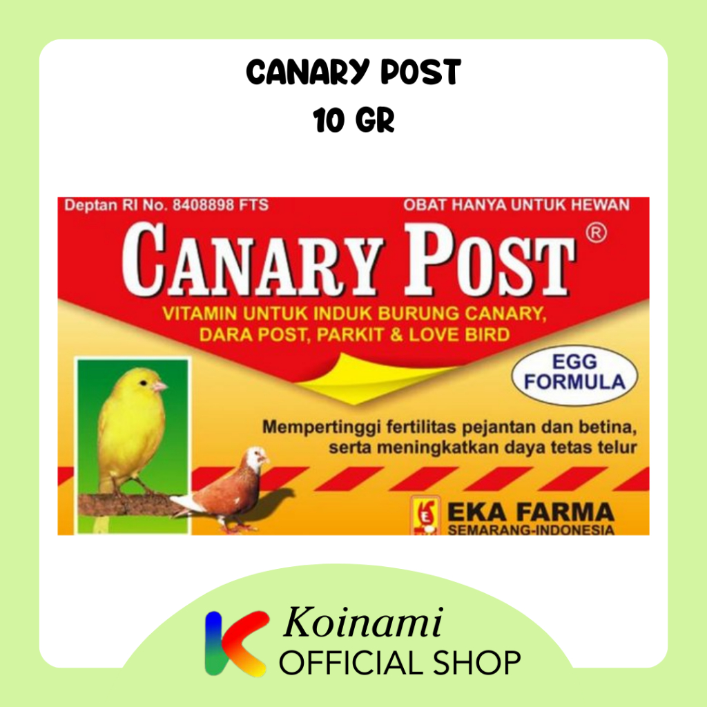 CANARY POST 10gr @ 1 sachet / vitamin burung dara merpati love bird parkit canary unggas / eka farma