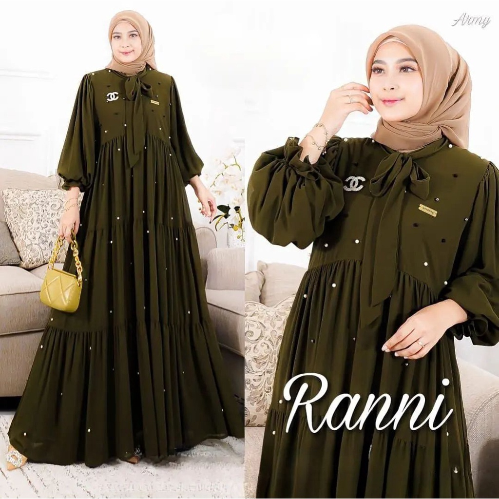 Beautyshirt / Ranni Dress / Gamis Wanita / Bahan Ceruty Babydoll Full Puring